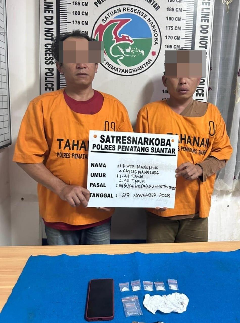 2 Warga Ajibata Ditangkap Sat Narkoba Polres Pematang Siantar