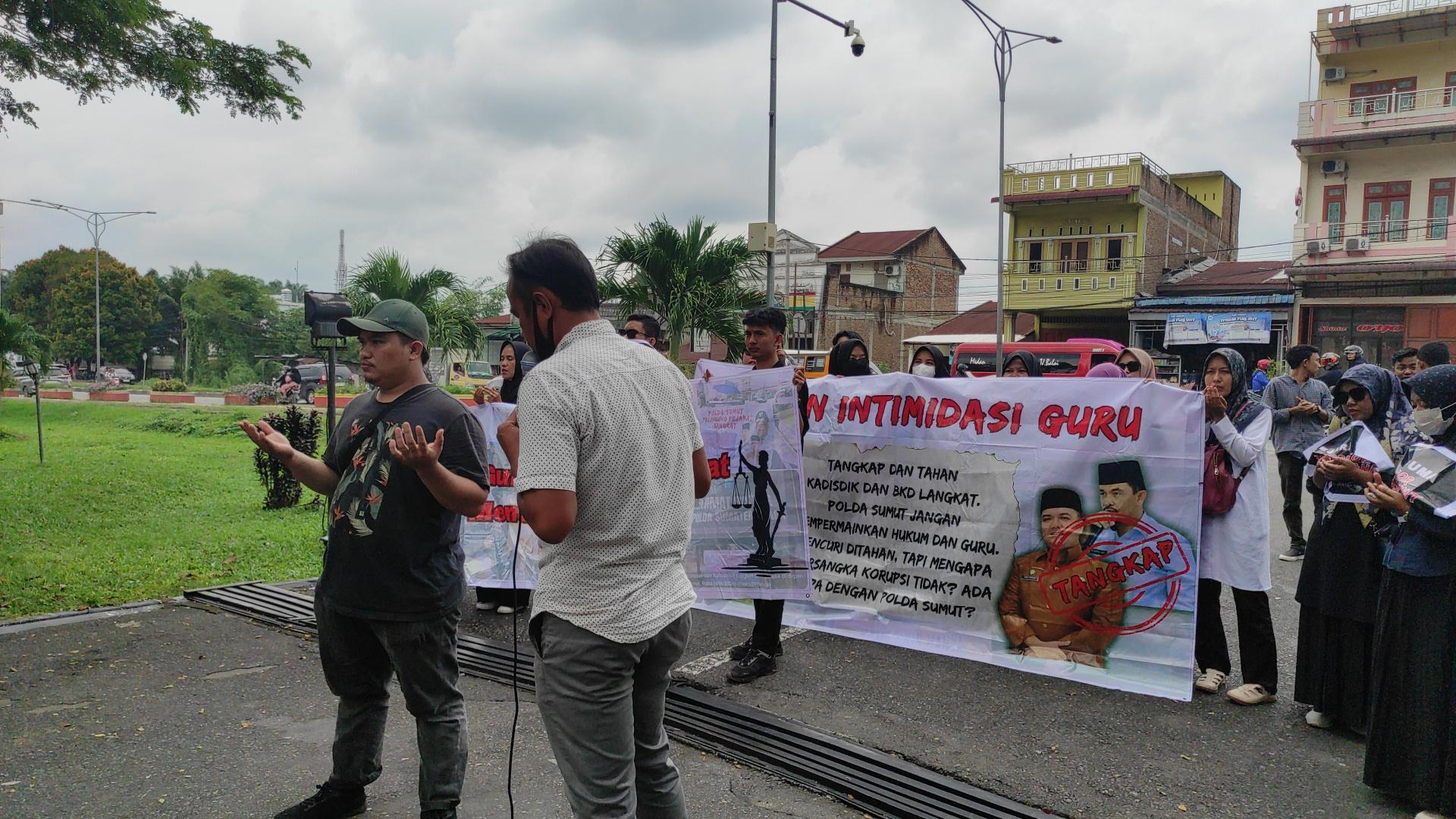 3 Pejabat Pemkab Langkat Terjerat Suap Seleksi PPPK Masih Berkeliaran, Guru Honorer Geruduk Polda