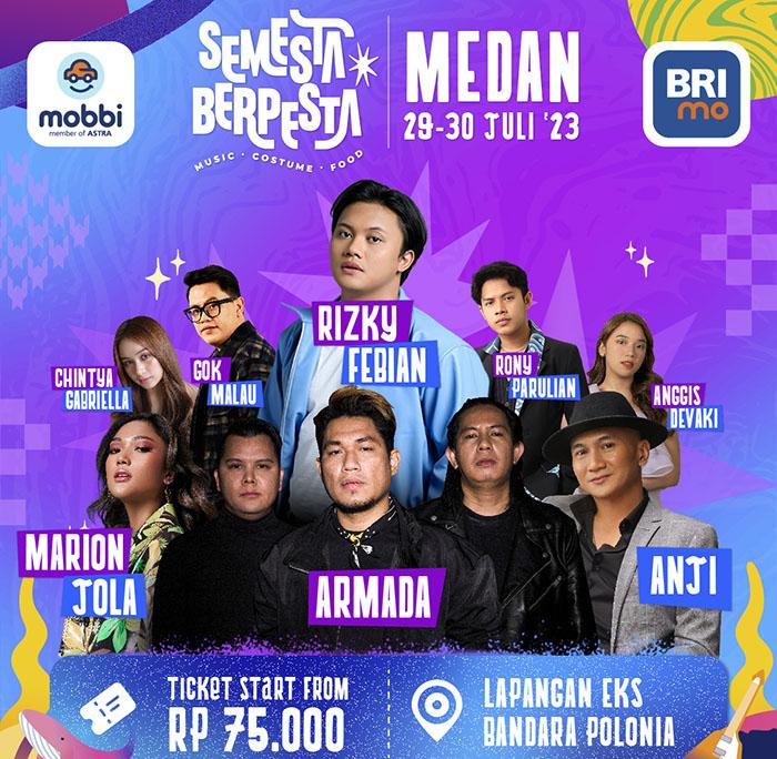 Rizky Febian, Anji, Marion Jola dan Armada Siap Berpesta di Medan, Berikut Harga Tiketnya