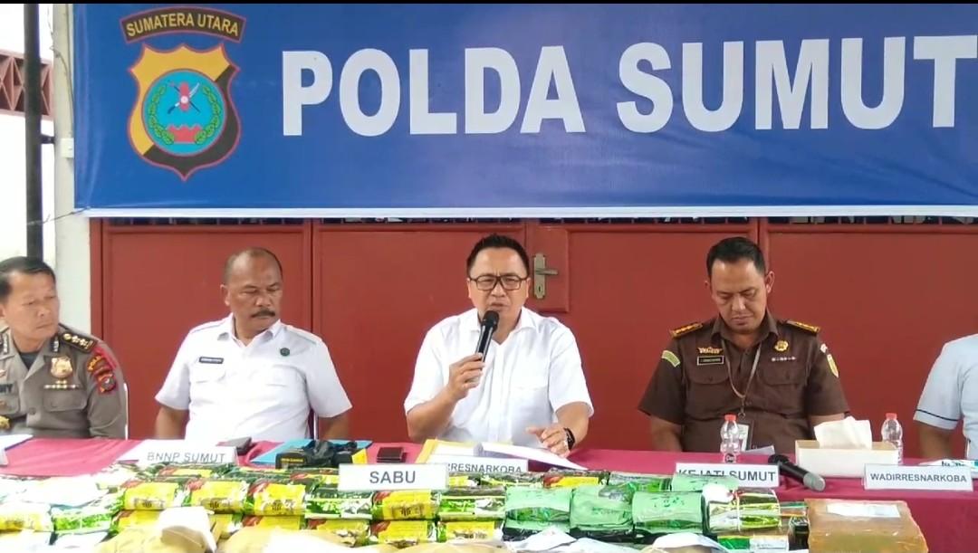 Dit Narkoba Polda Sumut Sita 102 Kg Sabusabu dan 124 Kg Ganja Jaringan Internasional dalam 3 Bulan