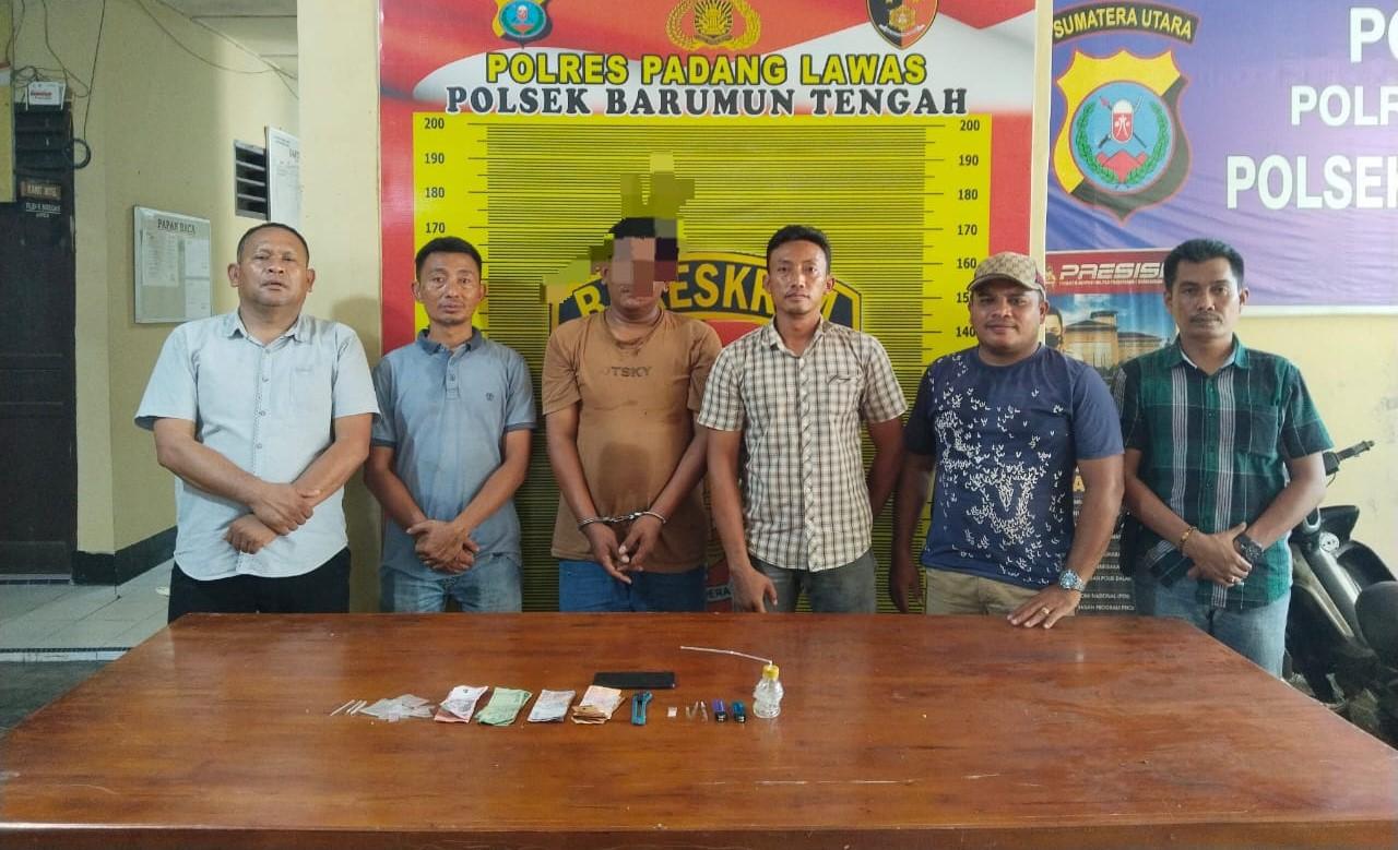 Polsek Barteng Resor Palas Tangkap Seorang Pengedar Sabu di Kebun Sawit