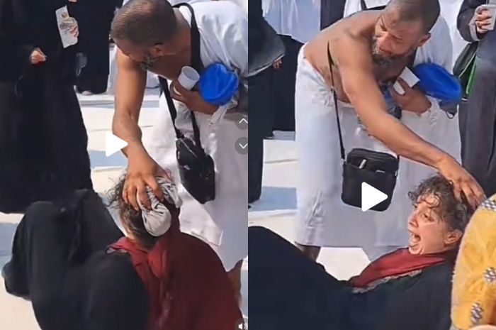 VIRAL Jamaah wanita Nangis Histeris Karena tak Bisa Lihat Ka'bah, Padahal Ada di Depan Mata