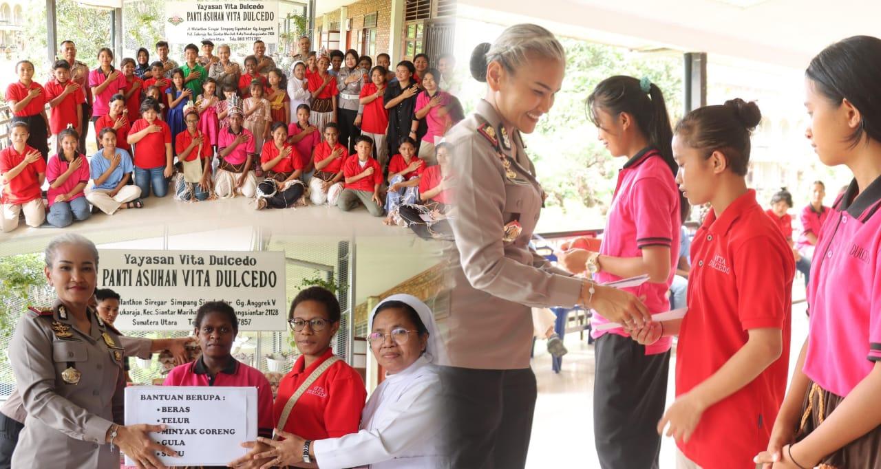 AKBP Sah Udur Pimpin Polres Pematangsiantar Berbagi Kasih di Panti Asuhan Vita Dulcedo - Tribun-medan.com