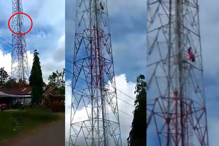 Agak Lain Merajuknya, Nenek di Aceh Panjat Tower Setinggi 72 Meter Usai Debat Dengan Keluarga