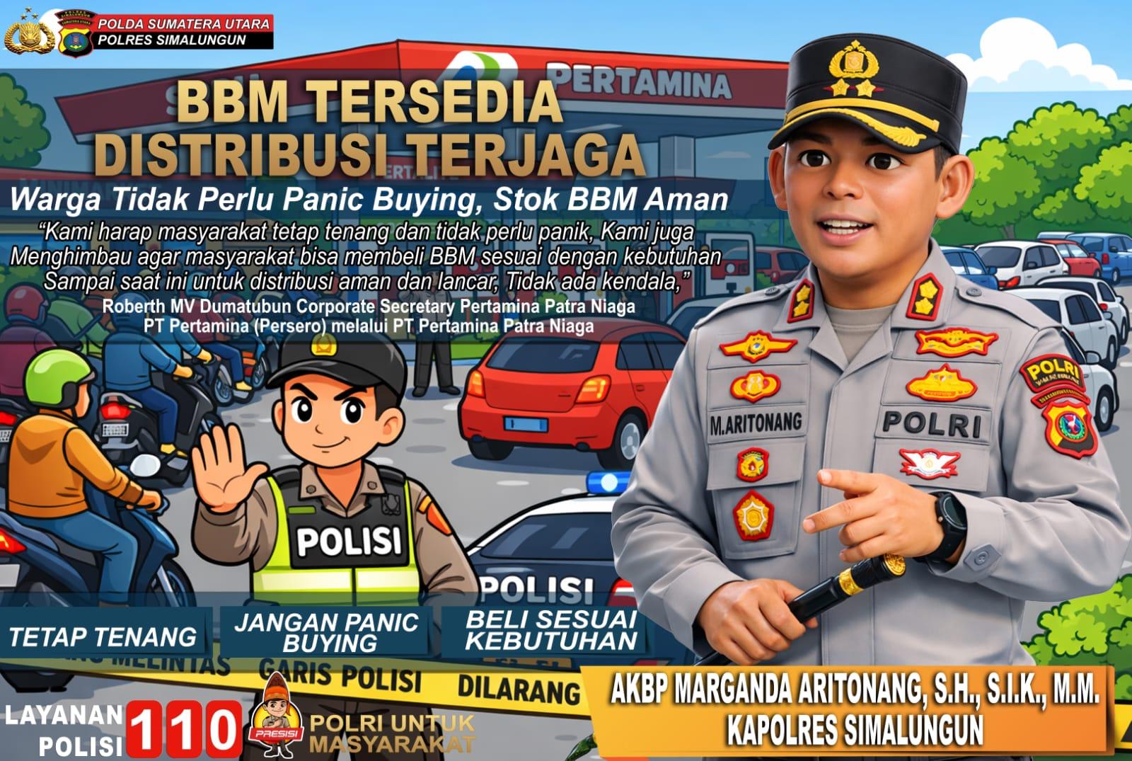 Jangan Panik, Kapolres Simalungun Tegaskan Stok BBM Aman, Warga Tidak Perlu Serbu SPBU