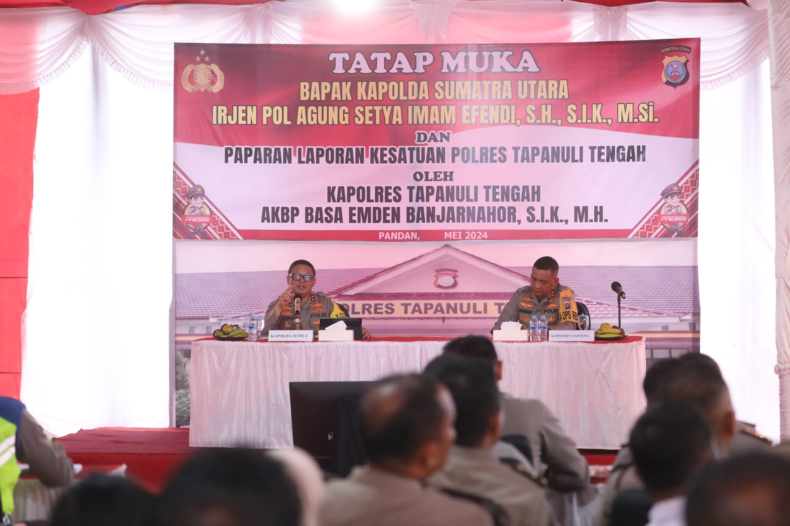 Kapolda Sumut Ajak Personel Polres Tapteng Perangi Narkoba dan Jalani Tugas dengan Profesionalisme