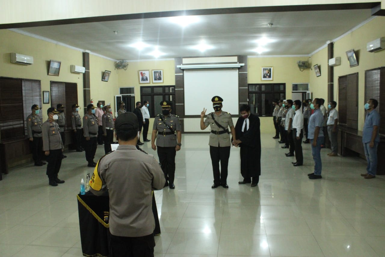 SERTIJAB di Polres Sergai, AKP Bobi Vaski Dimutasi, Gelar Resepsi Nikah tanpa Protokol Kesehatan