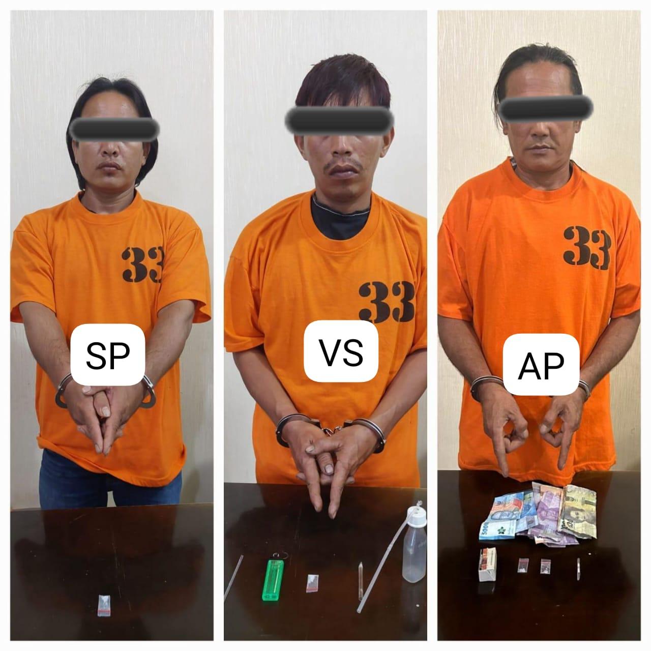 Jual Beli Sabu, 3 Pelaku Diamankan Satresnarkoba Polres Tanah Karo di Desa Kutabuluh, 1 Residivis