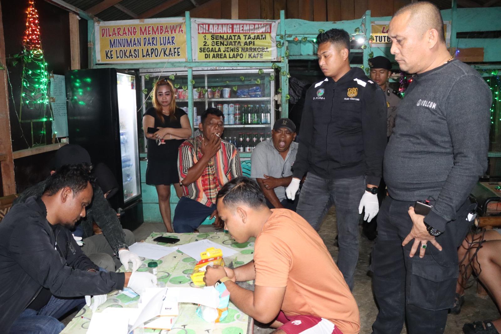 Grebek Cafe Remang di Dusun Sembekan Desa Lau Pengulu, Polres Tanah Karo Amankan 14 Orang