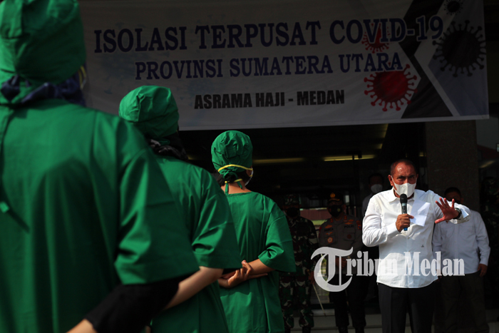 Berita Foto: Edy Rahmayadi Meninjau Fasilitas Isolasi Terpusat Covid-19 di Asrama Haji Medan