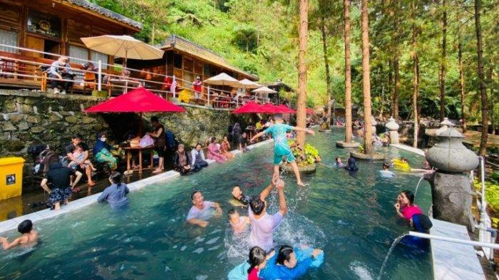 Kolam Renang Guci Forest Tegal Dibuka, Air Dingin Dikelilingi Pohon Pinus Rindang Khas Pegunungan