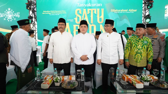 Erick Thohir Temani Petinggi PBNU Hadiri Tasyakuran 1 Abad NU