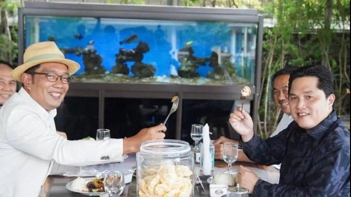 Cawapres Unggulan, Elektabilitas Erick Thohir Terekam Terus Naik Ketimbang Ridwan Kamil