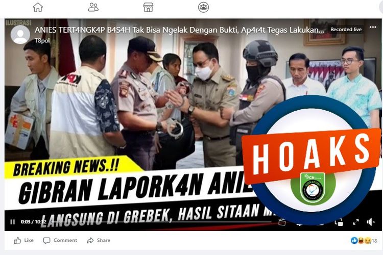Gibran Laporkan Anies Baswedan ke KPK Adalah Hoaks