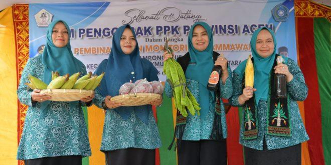 Kunjungi Alue Rambee, Ketua TP PKK Aceh Minta Kepala Dinas Gandeng Kader PKK Gampong