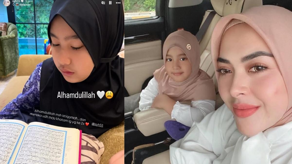 ANAK AISYAHRANI - Kolase potret Aisyahrani bersama putri sulungnya, Ratu. Aisyahrani bangga Ratu sudah hampir dua kali khatam Alquran