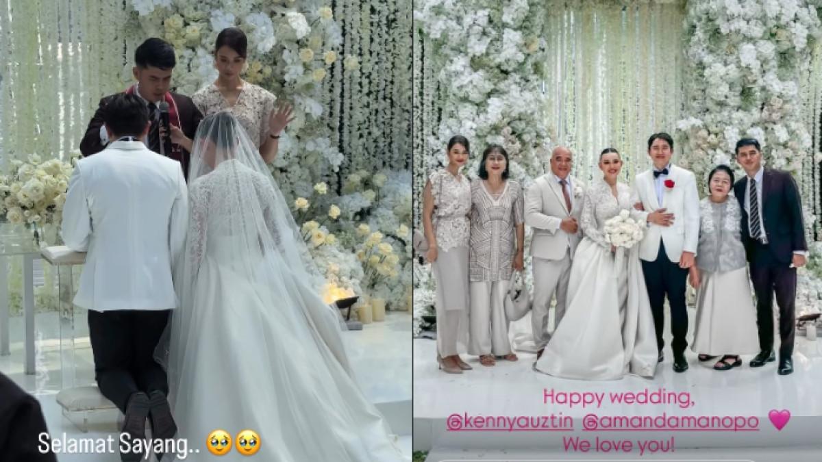 TAMU UNDANGAN - Amanda Zevannya hadir di acara pemberkatan Amanda Manopo dan Kenny Austin. Suaminya, pendeta Gideon Simanjuntak bahkan memimpin pemberkatan tersebut.