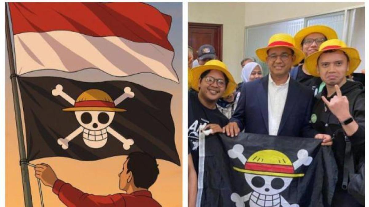 DISEBUT NAKAMA SEJATI - Anies Baswedan pernah disebut sebagai nakama sejati saat masa pilpres 2024. Kini, One Piece kembali muncul dalam bentuk bendera sebagai kritik ke pemerintah.