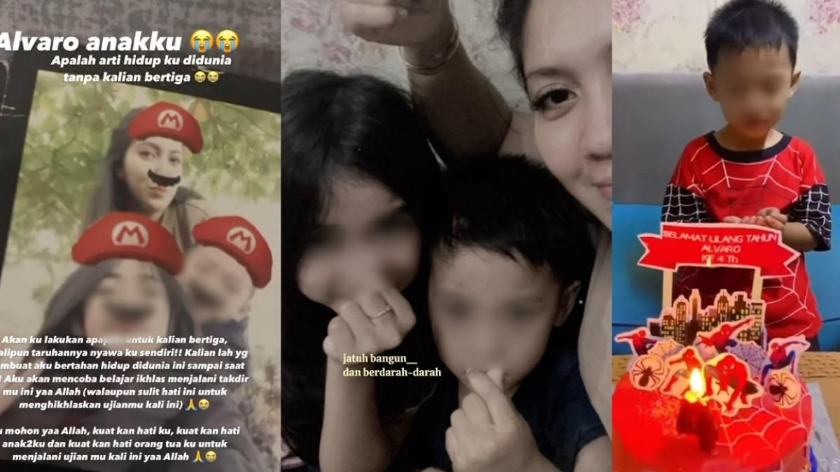 KASUS ALVARO - Kolase potret Alvaro bersama saudara dan ibunya diambil dari Instagram @arumind8. Unggahan Arumi setelah dapat banyak komentar negatif dari netizen