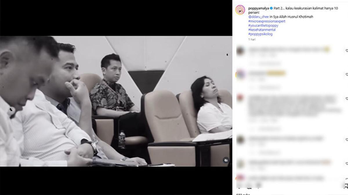 KEMATIAN ARYA DARU - Arya Daru Pangayunan saat mengikuti kelas psikolog Poppy Amalya. Foto merupakan tangkapan layar dari video unggahan Poppy Amalya di akun Instagram.