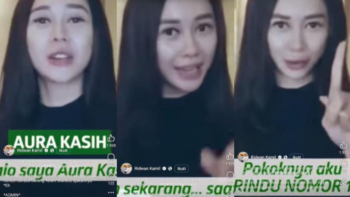DUKUNGAN AURA KASIH - Aura Kasih ternyata sempat memberi dukungan kepada Ridwan Kamil saat maju di Pilkada Jabar 2018. Ia mengaku sangat mengidolakan suami Atalia Praratya tersebut.