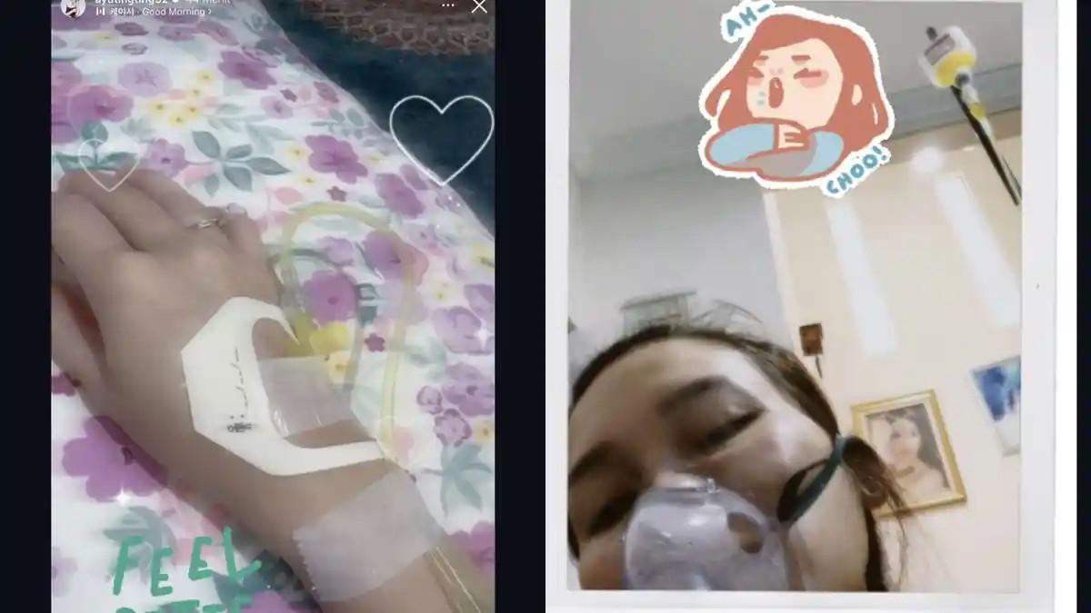 AYU TING TING SAKIT - Pedangdut Ayu Ting Ting jatuh sakit dicapture Jumat (23/1/2026). Putri Umi Kalsum itu perlihatkan kondisinya saat mendapatkan perawatan medis.