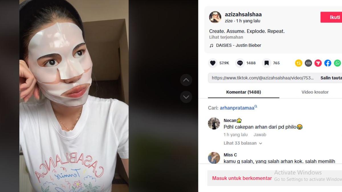 ARHAN DAN ZIZE - Azizah Salsha alias Zize akhirnya buka suara pasca Pratama Arhan menghapus foto pernikahan