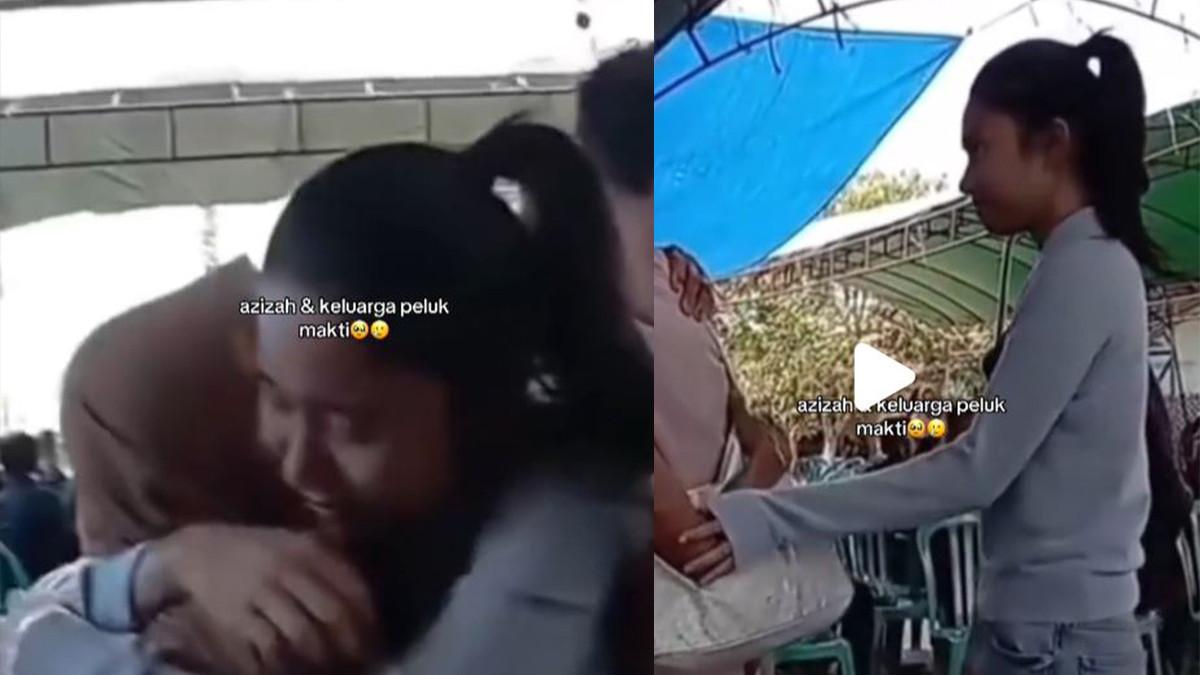 AYAH ARHAN MENINGGAL - Azizah Salsha saat memeluk erat Makti, ibunda Pratama Arhan yang juga mantan ibu mertuanya.
