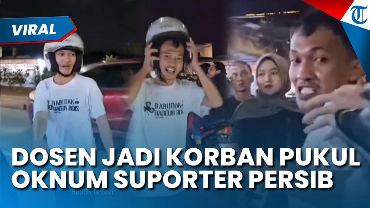 Terekam Jelas! Wajah Bobotoh Pukul Dosen di Bogor Kala Euforia Persib Bandung Menang, Gegara Lu Gua?