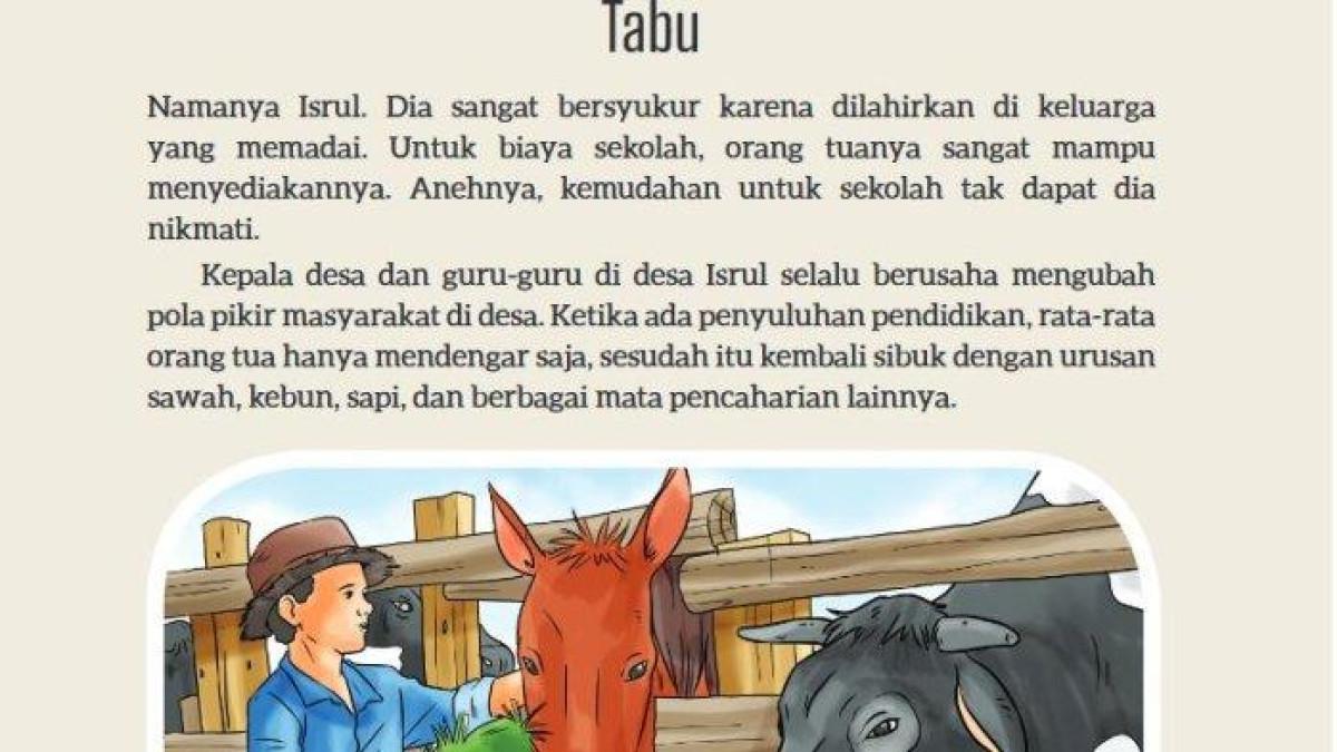 Kunci jawaban Bahasa Indonesia kelas 9 SMP/MTs halaman 35, 36 pada buku Kurikulum Merdeka Bab II: Jelajah kata dalam teks Tabu.