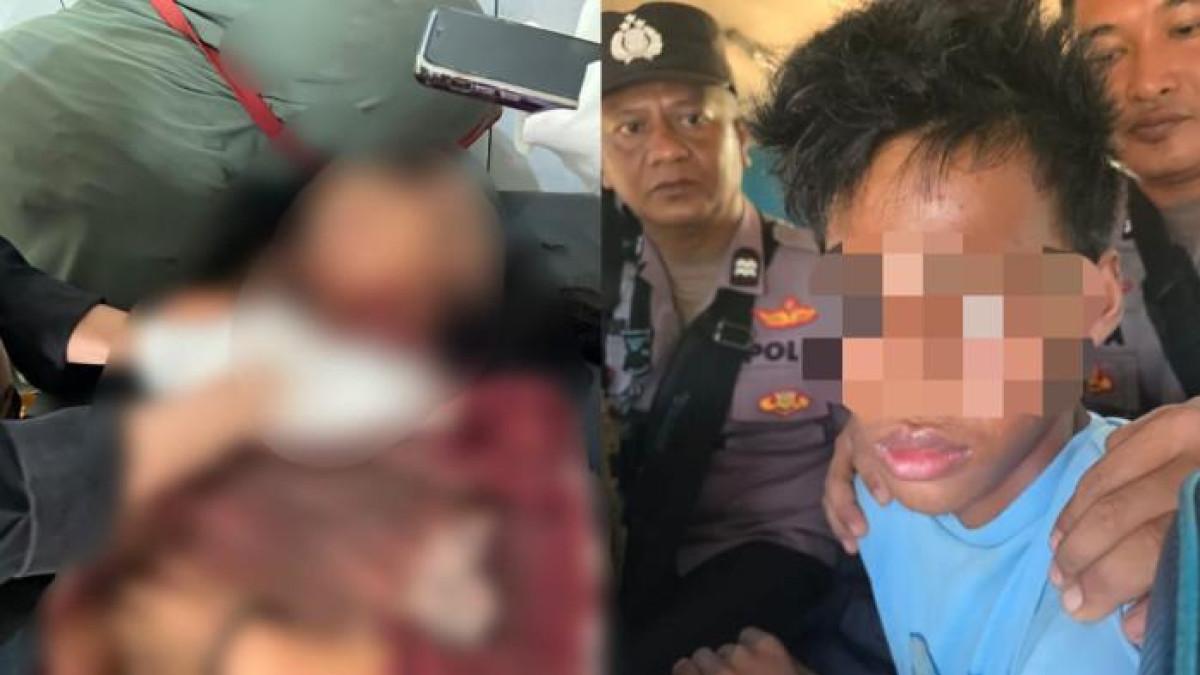 PEMBUNUHAN KOLAKA TIMUR - Kolase foto kondisi bocah perempuan ditemukan tewas mengenaskan dengan luka gorok di leher, di Kolaka Timur Sulawesi Tenggara (Sultra), Jumat (5/9/2025). Terduga pelaku pembunuhan saat ditangkap polisi. Korban MA perempuan berusia 10 tahun meninggal dunia usai diduga digorok oleh pelaku, RH.