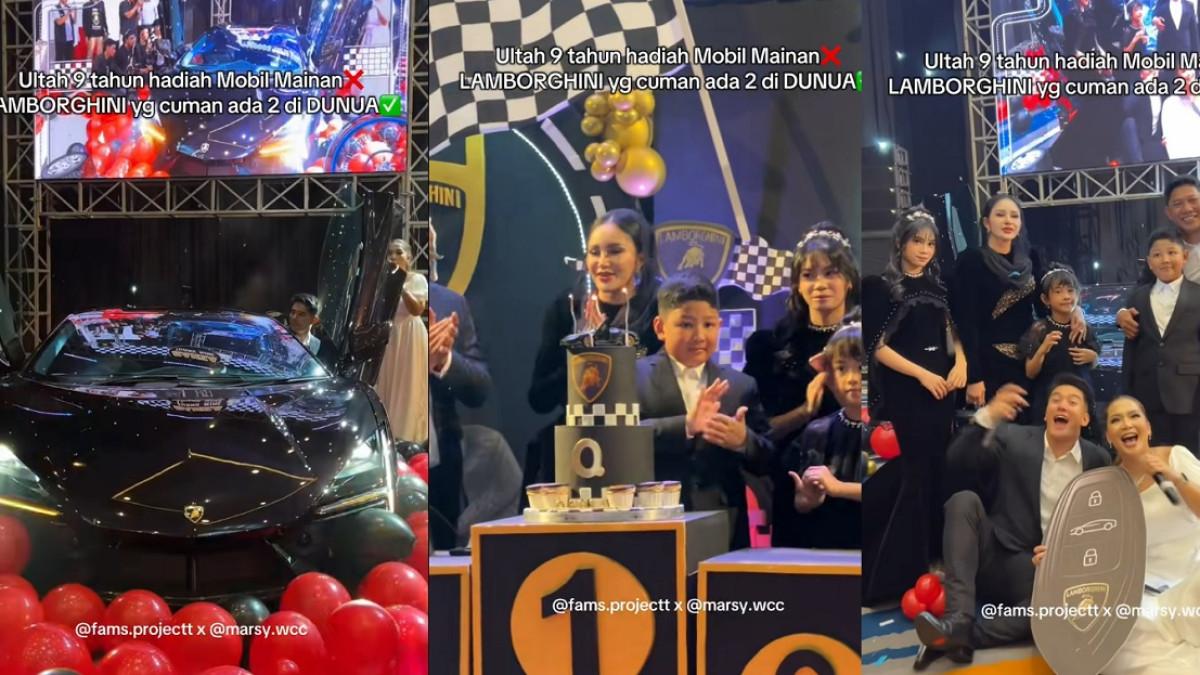 PESTA ULTAH QANSA - Kolase potret ulang tahun Qansa di Makassar diambil dari Instagram Boy William. Boy William terperangah Qansa dapat kado ultah Lamborghini Rp 23 miliar