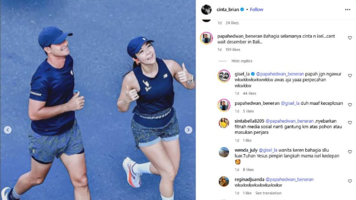 GISEL ULANG TAHUN - Cinta Brian tulis ucapan romantis saat Gisel ulang tahun. Seorang teman malah keceplosan soal agenda di bulan Desember.