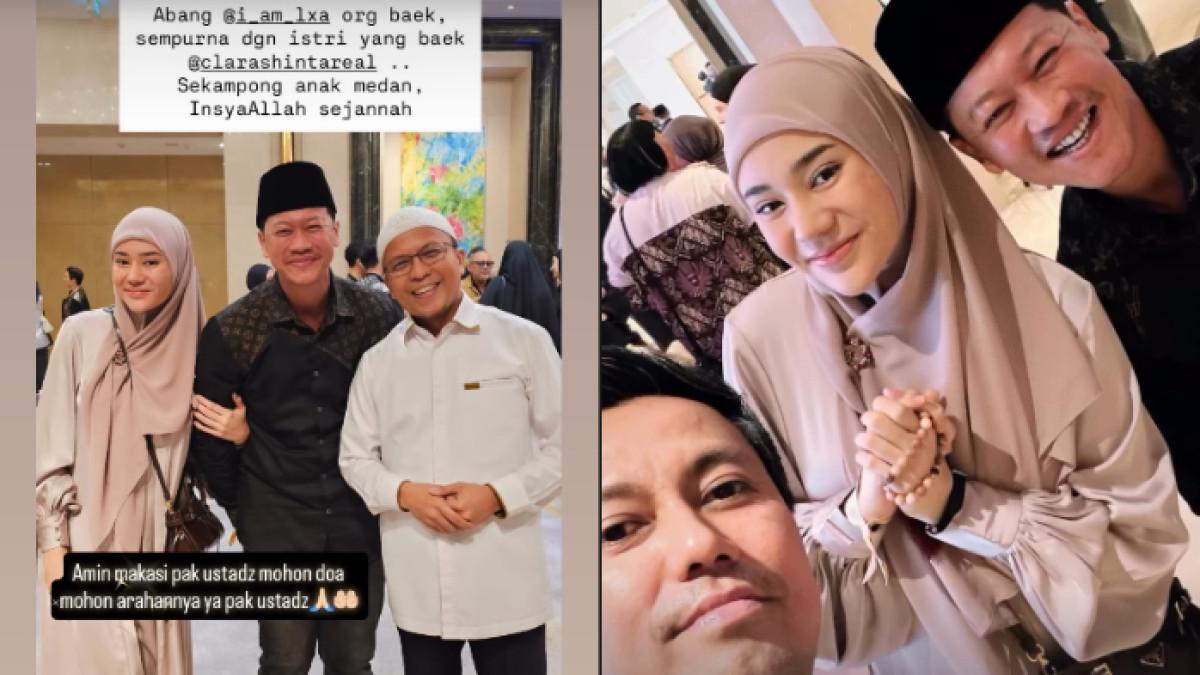 CLARA DAN ALEXANDER - Clara Shinta dan Alexander Assad mesra lagi. Keduanya pun mendapat doa dari ustaz.