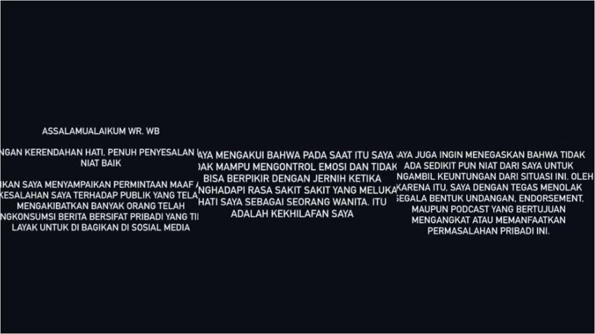 CURHAT CLARA SHINTA - Clara Shinta meminta maaf karena unggah aib suaminya yang diduga selingkuh dengan wanita lain, kini fokus perbaiki diri.