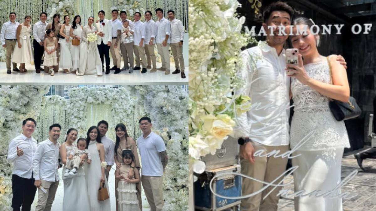 TAMU UNDANGAN - Claudy Putri hadir di acara pemberkatan Amanda Manopo dan Kenny Austin. Ia datang bersama sang suami.
