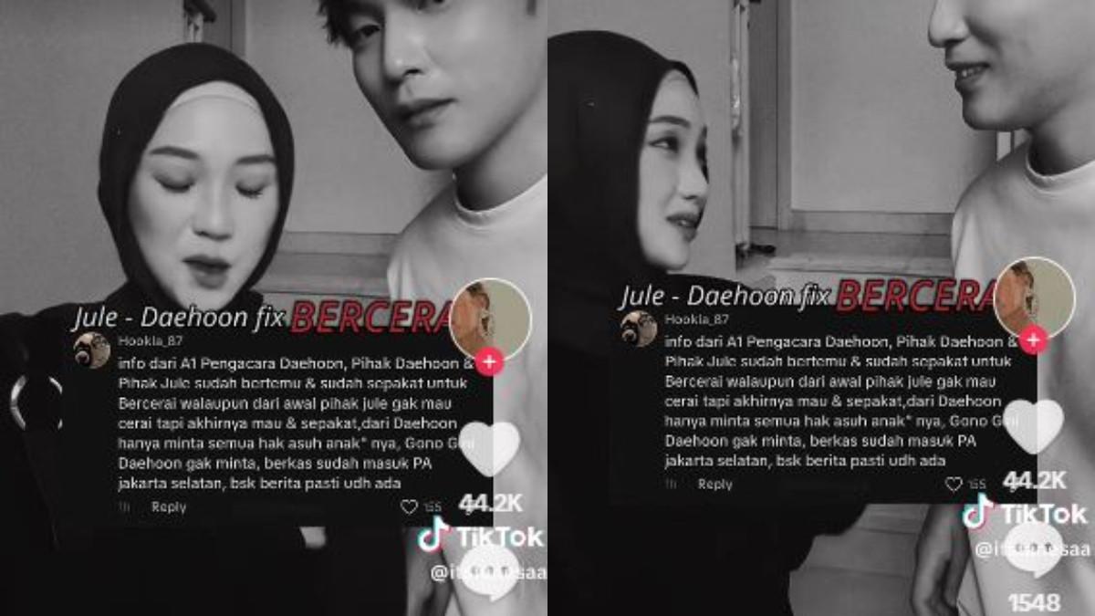 DAEHON DAN JULE - Daehoon heboh dikabarkan gugat cerai Julia Prastini, tak lagi follow Instagram istri.