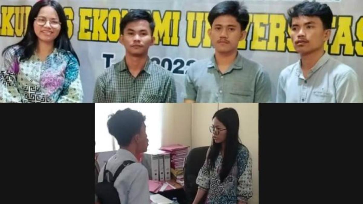 DOSEN LEMPAR SKRIPSI - (Atas) Dosen dan mahasiswa Universitas Nias yang terlibat kericuhan saat sepakat berdamai dan (Bawah) Tangkap layar video viral dosen lempar skripsi mahasiswa di Program Studi S1 Manajemen Fakultas Ekonomi Universitas Nias pada Jumat, 22 Agustus 2025.