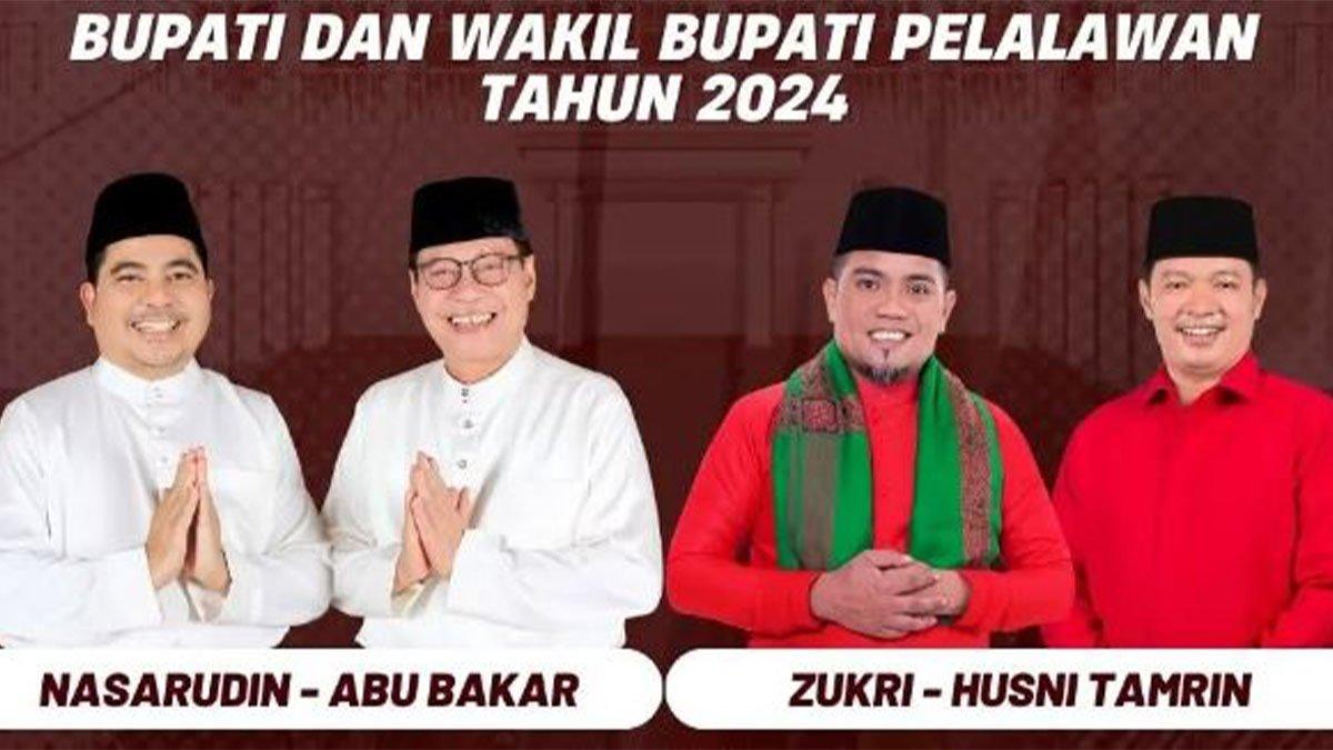 PILKADA PELALAWAN 2024 - Calon Bupati Pelalawan saat Pilkada 2024 lalu, Nasarudin - Abu Bakar dan Zukri - Husni Tamrin