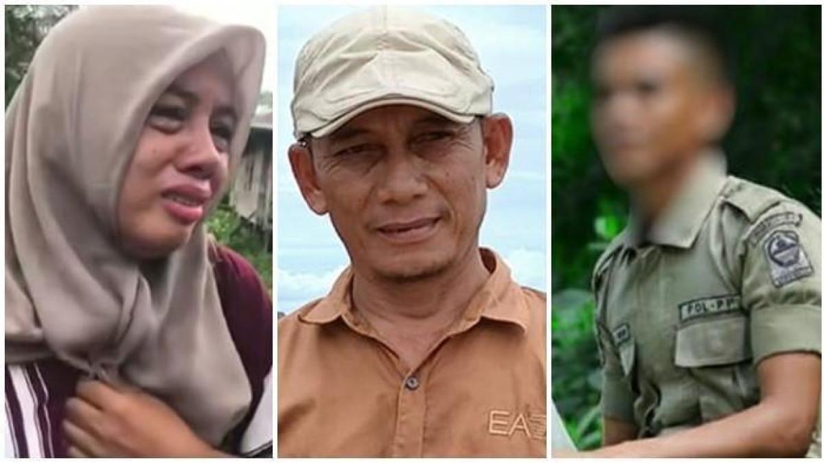 PERCERAIAN VIRAL  - Fakta soal rumah tangga dan kasus percerian viral Melda Safitri dan suaminya diungkap oleh Kades Siti Ambia, Aswalun (tengah).