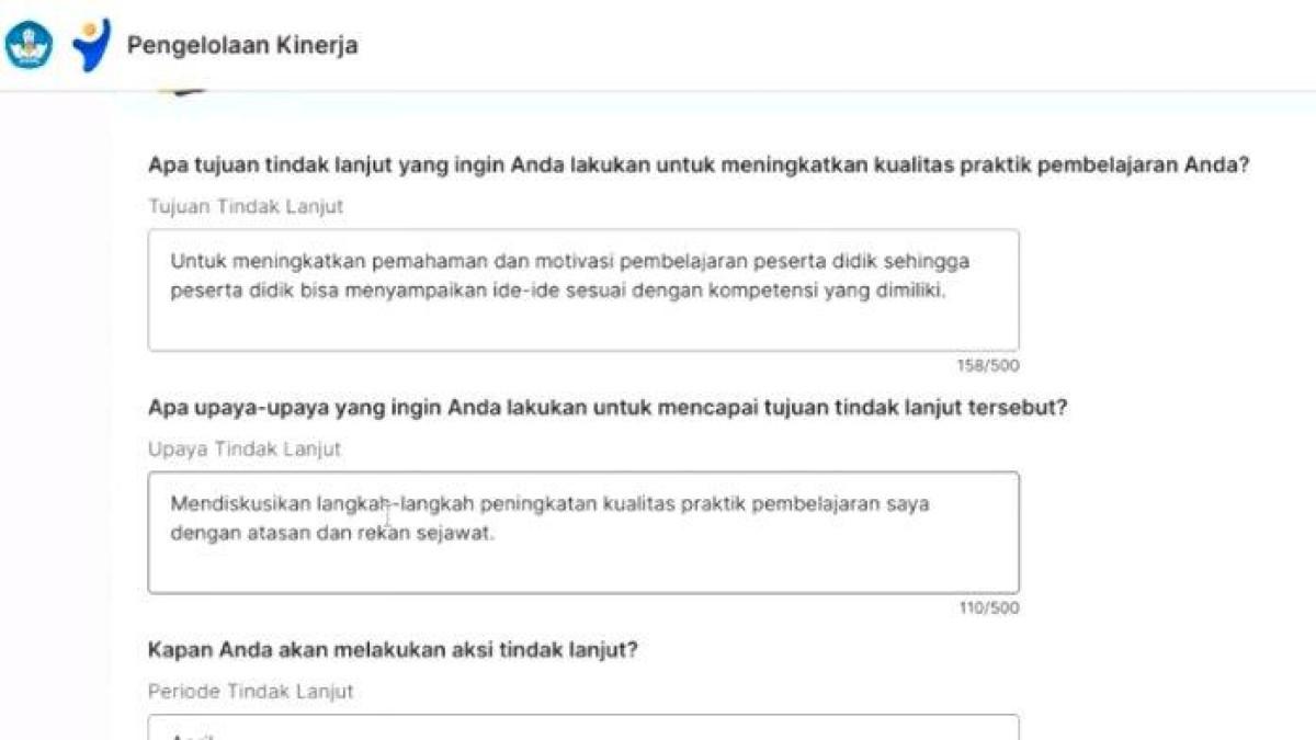 Formulir Diskusi Tindak Lanjut Observasi Kelas - Apa upaya-upaya yang ingin anda lakukan untuk mencapai tujuan tindak lanjut tersebut?, berikut contoh jawaban di Platform Merdeka Mengajar (PMM).