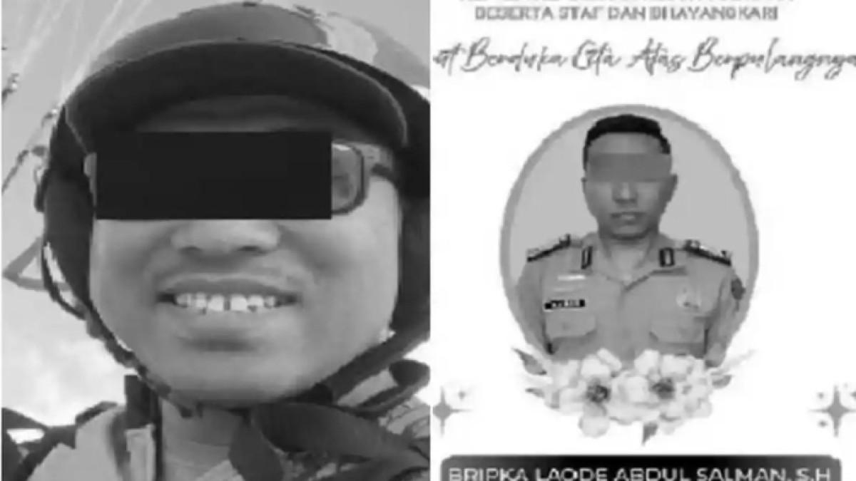 KASUS PEMBUNUHAN - Kolase foto semasa hidup anggota polisi Bripka Laode Abdul Salman (36). Bripka Laode Abdul Salman merupakan korban pembunuhan di Lorong Merak, Jalan Budi Utomo, Kelurahan Mataiwoi, Kecamatan Wua-Wua, Kota Kendari, Sulawesi Tenggara (Sultra), Sabtu (15/11/2025) dini hari.
