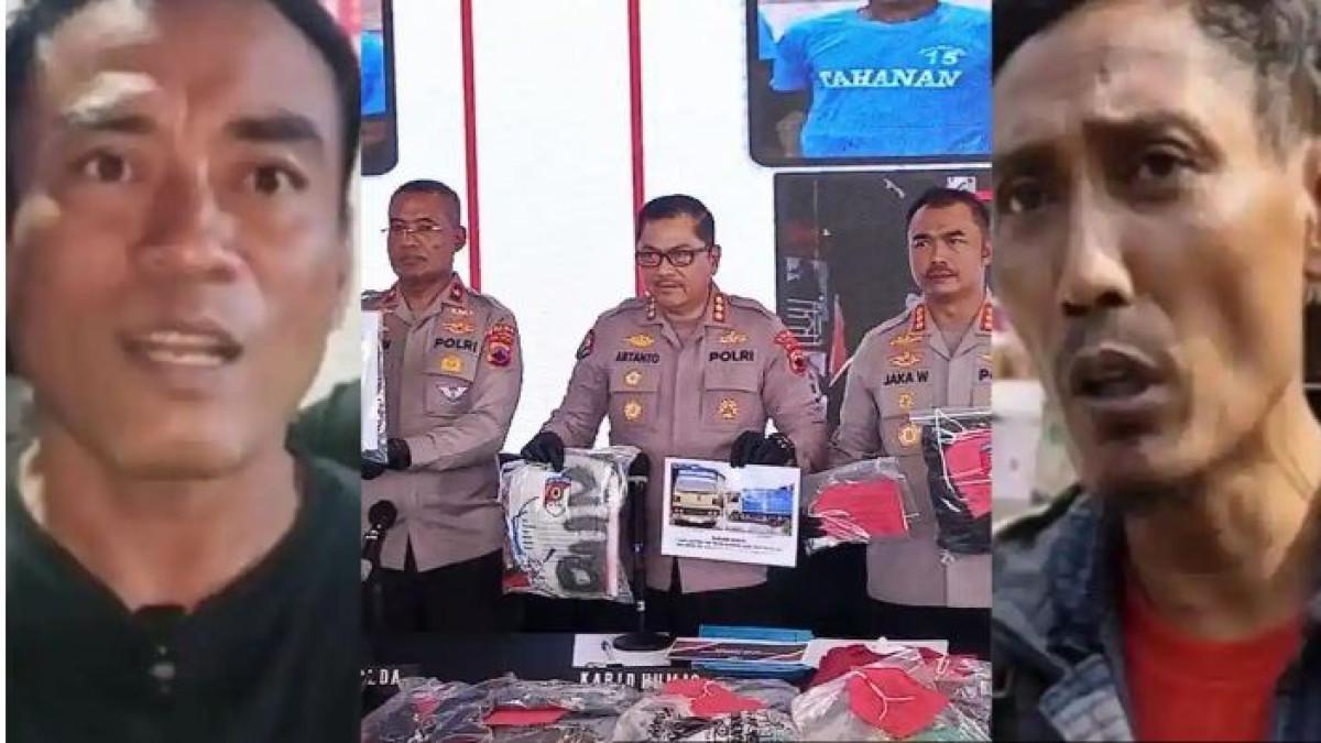 (kiri ke kanan) Aktivis AMPB Supriyono. Gelar perkara aksi demonstrasi Pati dengan tersangka Botol dan Teguh di Mapolda Jawa Tengah, Rabu (5/11/2025). Aktivis AMPB Teguh Istiyanto.