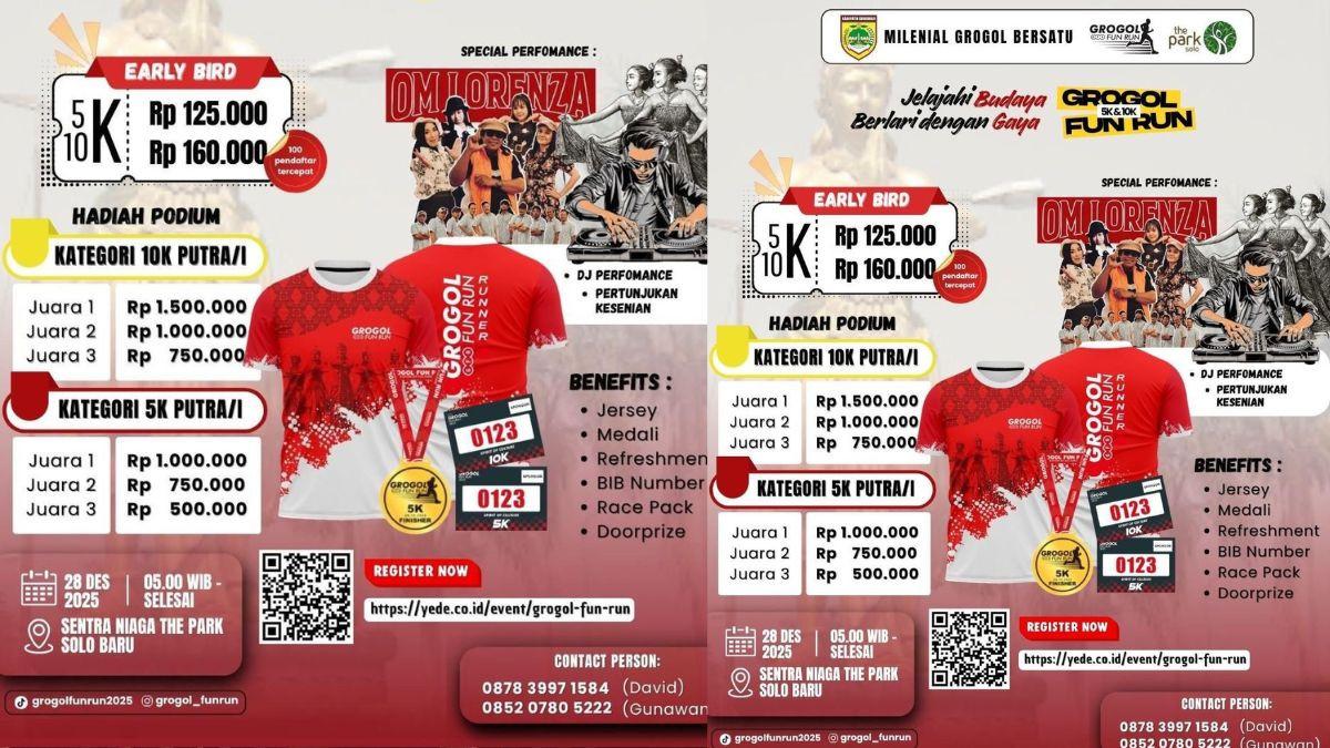 GROGOL FUN RUN - Grogol Fun Run 2025 yang diselenggarakan oleh salah satu anggota Komisi I DPRD Sukoharjo.