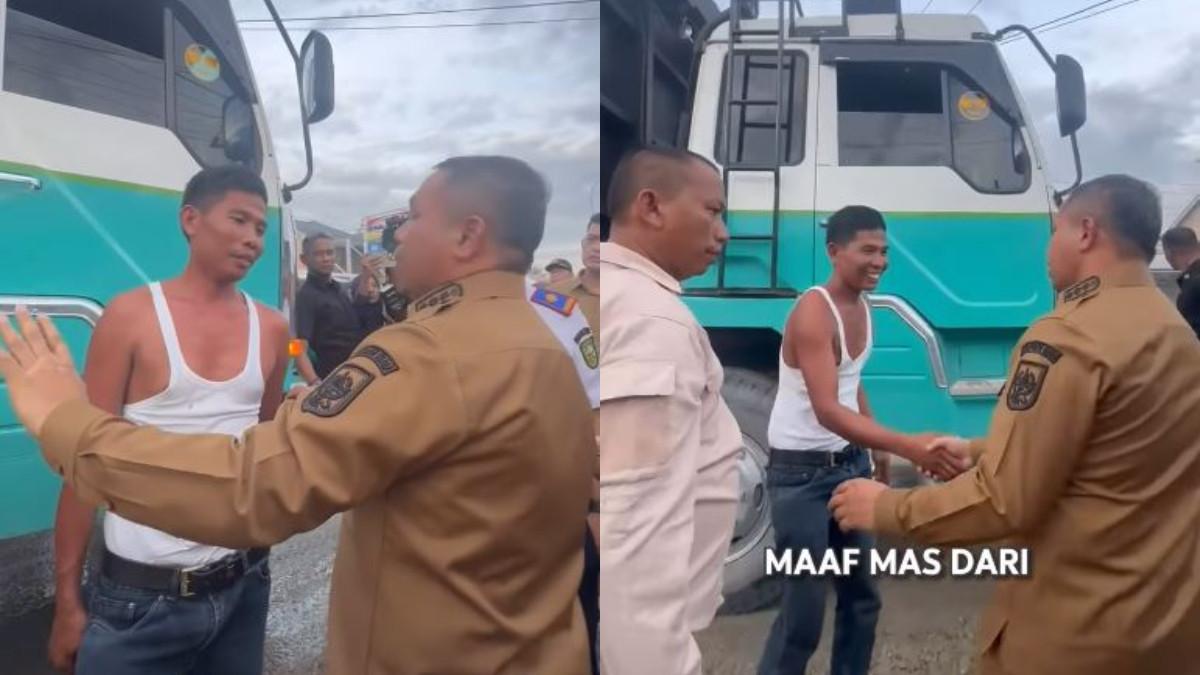 AKSI GUBERNUR - Gubernur Riau saat menindak kendaraan bertonase melebihi muatan (ODOL) di wilayahnya. Foto merupakan tangkapan layar Instagram.