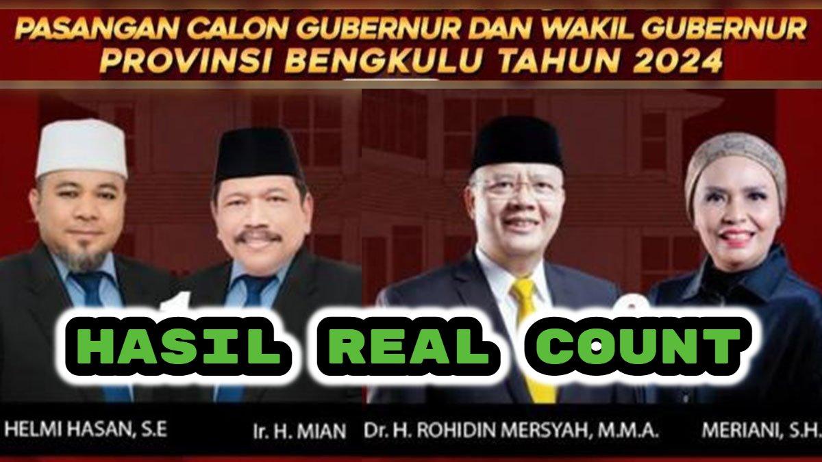 Hasil Real Count Pilkada Bengkulu 2024, Pantau Perolehan Suara Helmi-Mian vs Rohidin-Meriani