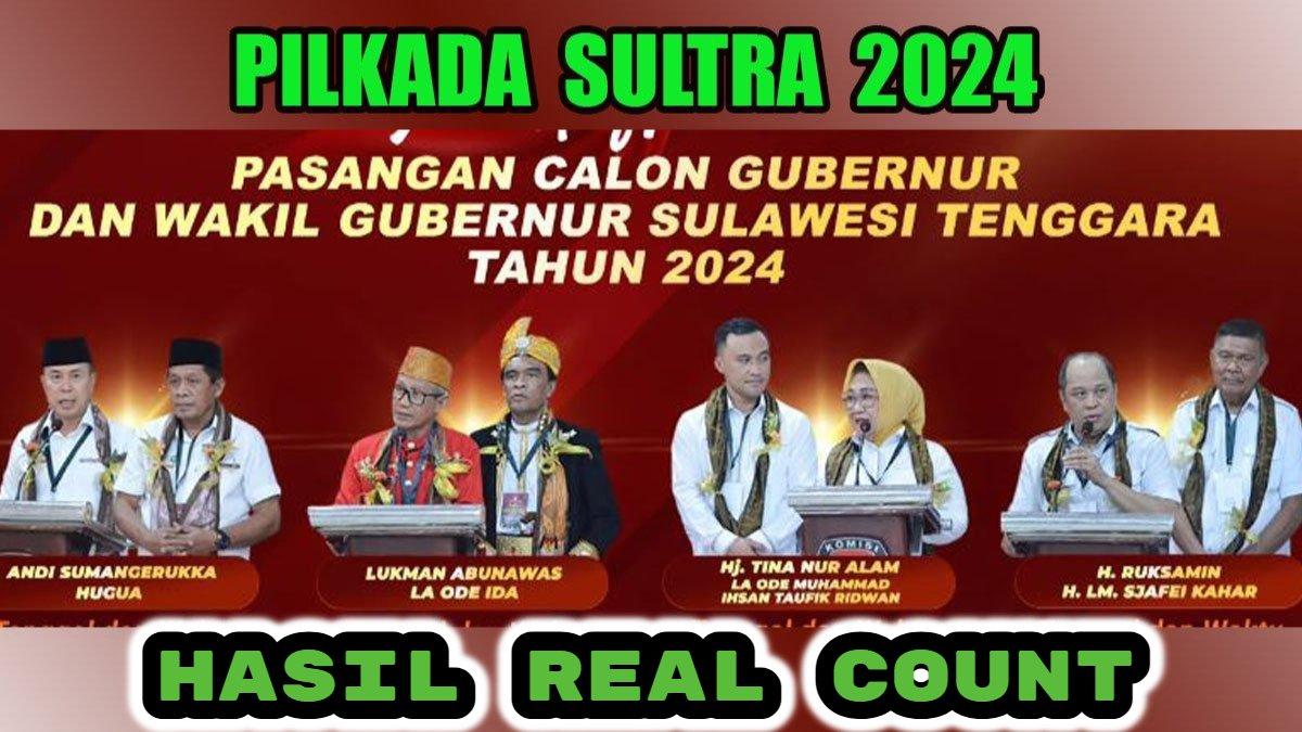 Hasil Real Count KPU Pilkada Sultra 2024, Pantau Perolehan Suara Ruksamin vs Andi vs Lukman vs Tina