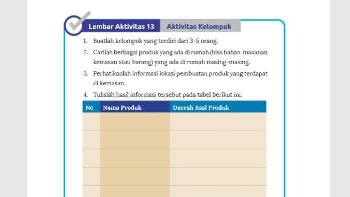 Kunci jawaban IPS kurikulum merdeka kelas 7 halaman 42 tentang produksi produk yang ada di kemasan.