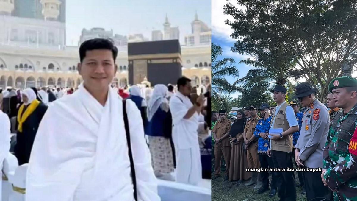 BUPATI ACEH SELATAN - Kolase potret Mirwan MS ketika umroh dan tinjau korban banjir. Ini unggahan Mirwan saat viral diduga pergi umroh
