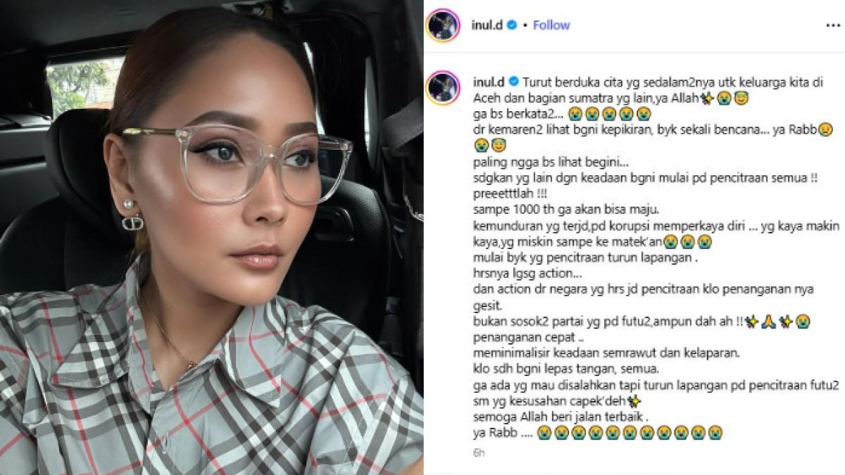 SINDIRAN INUL - Inul ikut berduka melihat bencana banjir di Aceh hingga Sumatera. Ia turut menyindir pejabat yang pencitraan.